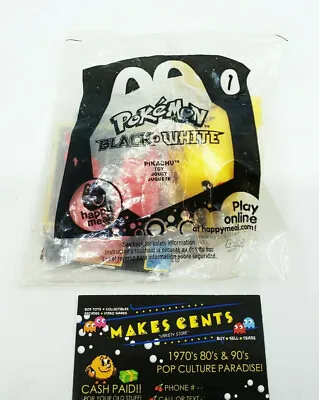 2012 Pokemon Black White McDonalds Happy Meal Toy With Card - Pikachu #1 *SEALED • $17.49