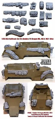 1/35 Halftrack Fender & Pack Set #3 USA WWII (Fits Dragon M2 M3 M21)- Value Gear • $18