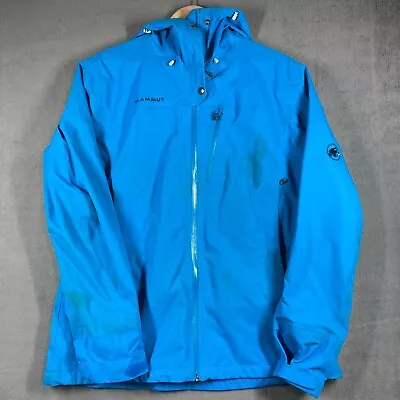 Mammut Dry Tech Premium Women's Hooded Rain Jacket Blue Sz XL • $26.98