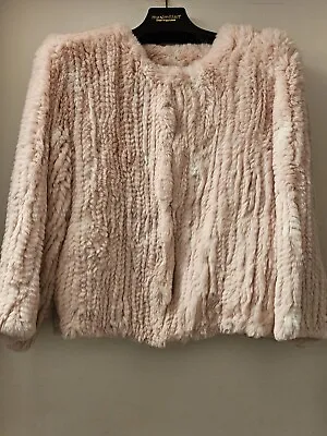 Maximilian For Bloomingdales Blush Pink Rex Rabbit Cropped Jacket M/l Nwot • $139