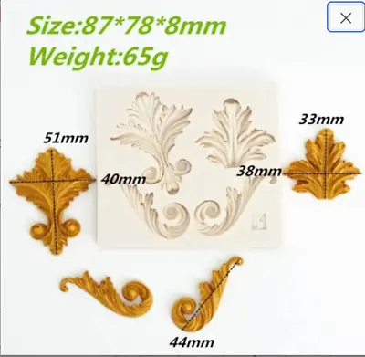 Vintage Scrolls Silicone Mold Food Safe Cake Fondant Clay Resin • $10.39