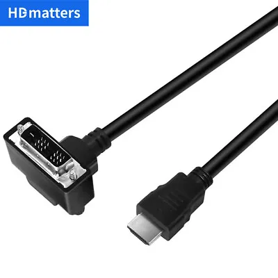 HDMI To DVI Cable 90 Degree Angled Ultra Short HDMI To DVI-D Converter Adapter • $7.99