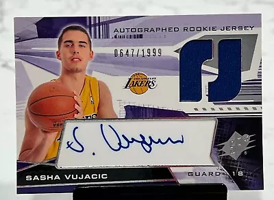 Sasha Vujacic 2004 Upper Deck Spx Autographed Rookie Jersey /1999 SP RC Auto • $8