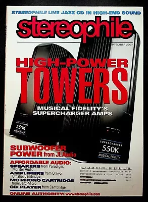 $13.29 • Buy Stereophile Magazine September 2007 Musical Fidelity Supercharger Amps JL Audio