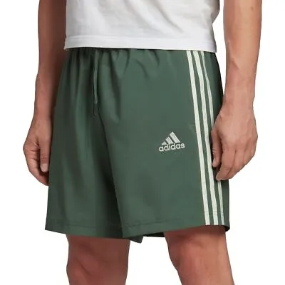 Adidas Mens AeroReady Essentials Chelsea 3 Stripes Training Shorts Gym - Green • £19.90