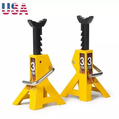 Set Of 2 Fully Adjustable 1/10 Scale RC Jack Stands For Crawler Yellow And Black • $17.74