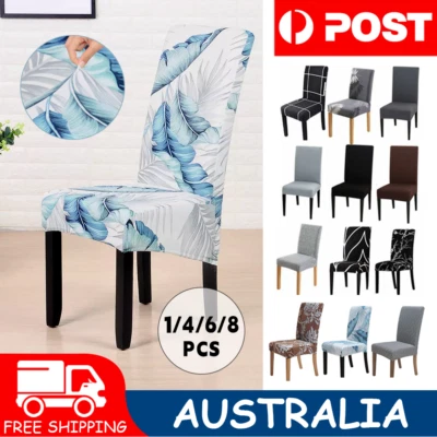 $6.59 • Buy 1/4/6/8Pcs Stretch Dining Chair Covers Slipcover Velvet Wedding Cover RemovableO