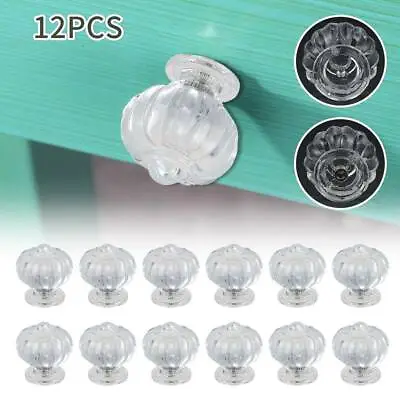 12 Clear Crystal Diamond Door Knobs Cupboard Drawer Furniture Handle Cabinet BD • £10