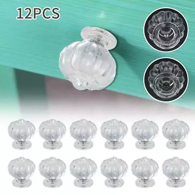 12 Clear Crystal Diamond Door Knobs Cupboard Drawer Furniture Handle Cabinet • £12.29