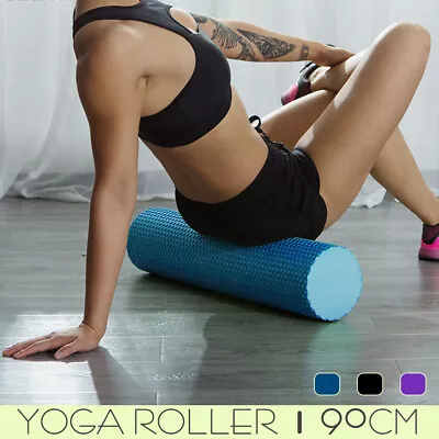 EVA Foam Roller Long Physio Yoga Fitness GYM Pilate Exercise Back Training 90CM • $27.99