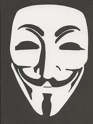 Anonymous Mask Guy Fawkes V For Vendetta Guido Sticker Decal Bumper • $2.50