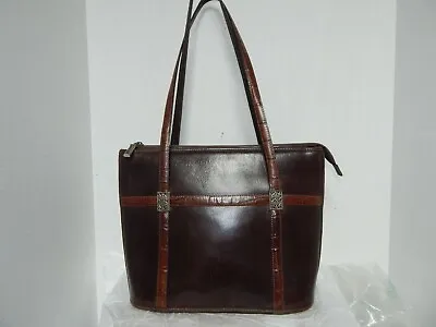 Vintage Brighton Genuine Leather Tote Handbag Purse Brown Color • $55