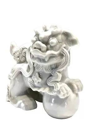 1960s MCM OMC Japan White Porcelain Foo Dog Chinese Guardian Lion Figurine • $30.60