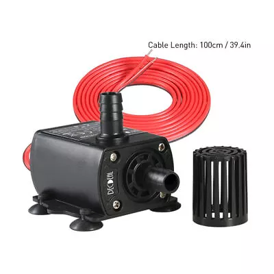 Fountain Aquarium DC 12V Brushless Pump Fish Pond Submersible Water Pump 280L/H • £8.99