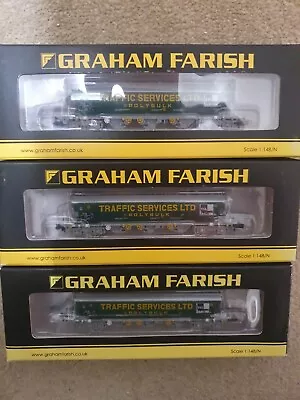 Rake Of 3 Farish Polybulk In Traffic Services Livery N Gauge 373-237 Unweathered • £150