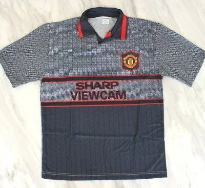 FC Manchester United Soccer T Shirt Vintage Jersey MU Black 96 Retro Football XL • $28.90