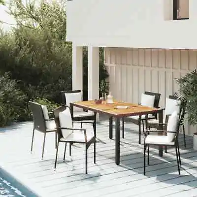 $638.99 • Buy Garden Dining Set With Cushions Outdoor Furniture Setting Poly Rattan VidaXL