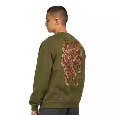 Maharishi Tiger Embroidered Crew Sweat | Green | Size Large / L |  Crewneck • £159.99