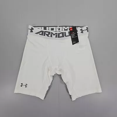 Under Armour Mens Base Layer Shorts White XL HeatGear Core 9 Inch • £17.99