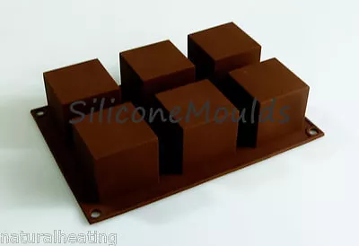 £9.99 • Buy 6 Cell CUBE / SQUARE Mini Wedding Cake Silicone Bakeware Mould Mold Chocolate