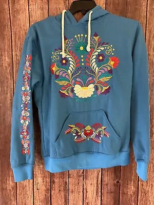 Mexican Hand Embroidered Sweat Shirt Hoodie Size Small • $20