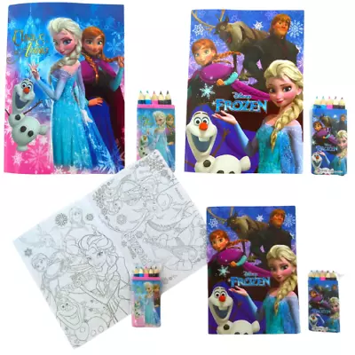 Colouring Books With 5 Colouring Pencils - Frozen Elsa Anna ( Pack Of 12) • £9.99