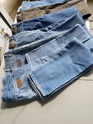 Vintage Wholesale Lot Of Men's Wrangler Jeans 6 Pairs Some Stains And Frays • $59.98