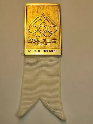 Robert Melmick's 92nd IOC Session Badge Istanbul 1987. Rare IOC Member's Badge! • $149.99