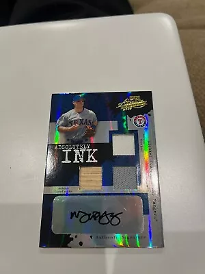 2005 Absolute Michael Young Absolutely Ink Dual Jersey Bat Auto /25 AI-129 • $25