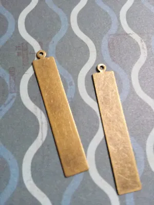 4 Metal Stamping Blanks Antiqued Bronze Rectangle Pendants Brass Blanks 41mm • $2.95