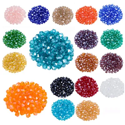 1800pcs Crystal Glass Loose Bicone Beads Jewelry Making Parts 4mm DIY Craft • $12.21