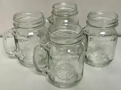 Set Of 4 - Golden Harvest Mason Drinking Jar With Handle Pint 16 Oz 5 1/4” • $30