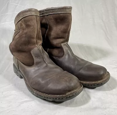 UGG Men's 9 Hartsville Boots Brown Leather Suede Waterproof Sheepskin 5626 • $79.99