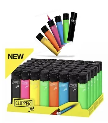 123456 CLIPPER WINDPROOF JET FLAME NEON LIGHTER JetFlame Assorted Colours • £2.75