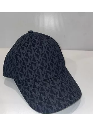 $68 Michael Kors Printed MK Logo Adjustable Baseball Cap Hat Black • $29.99