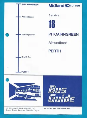 £0.99 • Buy Midland Scottish 18  Pitcairngreen - Perth Timetable Oct 1981