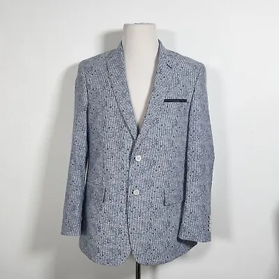 Linea Uomo Sport Jacket Blazer Mens Sz 42R Striped Paisley Seersucker Cotton • $30