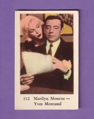 1961 Dutch Numbered Set 3 #112 Marilyn Monroe & Yves Montand • $1.99