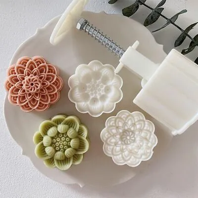 1pcs Lotus DIY Moon Cake Mold Hand Pressure Mold Kitchen Baking Mold Plastic • $13.49