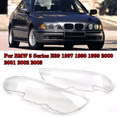 1Pair Clear Headlight Lens Cover Shell For 1996-2003 BMW E39 Facelift 528i 530i • $62.98