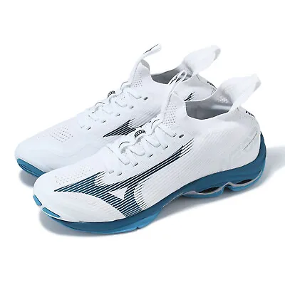 Mizuno Wave Lightning Neo 2 White Blue Men Volleyball Sports Shoes V1GA2202-21 • $135.48