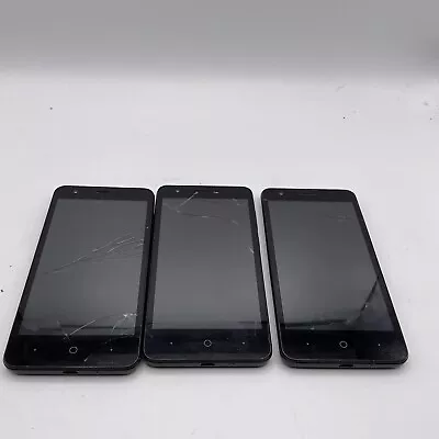 ZTE Blade T2 Z559DL Black Lot Of 3 Phones Cracked Glass AG2022 • $27.95