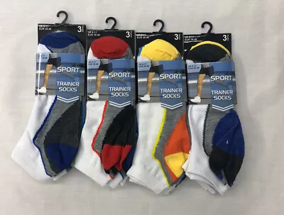 £5.39 • Buy 3,6&12 Pairs Mens Trainer Socks Cotton Gym Sports Athletic Ankle Socks UK 6-11