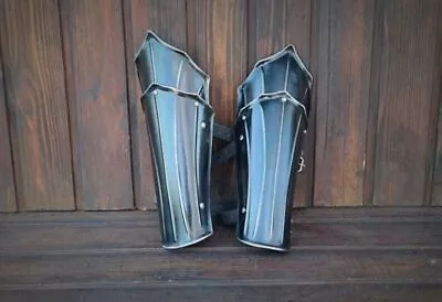 Medieval Greaves Armor SCA Leg Greaves Larp Reenactment Cosplay Costume Armor • £71.75