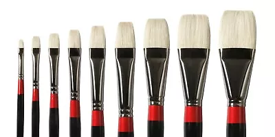 Daler Rowney Georgian Hog Bristle Short Flat Long Handle Oil Brush • £6.99