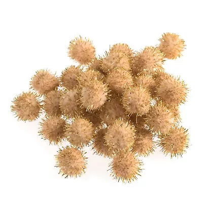 Craft Pom Poms Glitter Pompoms 7mm 12mm 25mm 40mm 50mm - Toy Making Kids Crafts • £2.99