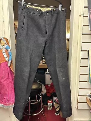 Heavy Wool Gray Malone Plaid Maine Guide Hunting Pants 36 X 30 • $49
