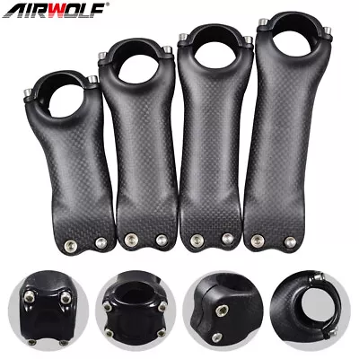 AIRWOLF 6° Full Carbon MTB Road Bike Handlebar Stems Bicycle Stem 31.8*70-130mm • $28.88