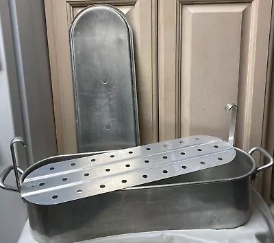 Vtg Stainless Steel Oval Fish Poacher/steamer/kettle Pan 19” Tournus France • $64.99