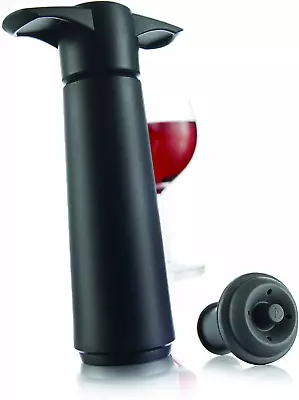 Vacu Vin Wine Saver - Black | 1 X Vacuum Pump + 1 X Vacuum Wine Stopper • £22.59